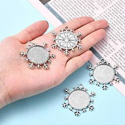 Weihnachten Ornamente Legierung Schneeflocke Anhänger Cabochon Fassungen&nbsp;LS-TIBEP-O006-29AS
