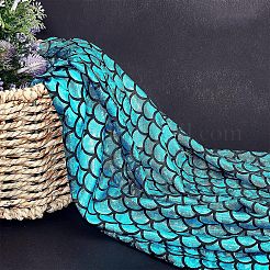 Funkelnder Spandex-Meerjungfrau-bedruckter Fischschuppenstoff mit Hologramm&nbsp;AJEW-WH0277-38