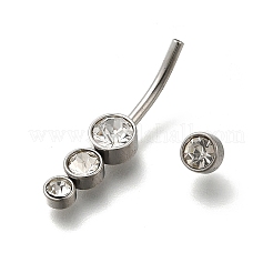 Bauchnabelpiercings aus 304 Edelstahl mit klaren Zirkonia&nbsp;AJEW-D306-03P-05