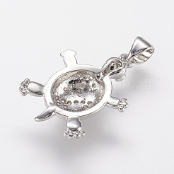 Pendentifs avec zircon cubiques à micro-pavés en laiton&nbsp;X-ZIRC-G104-23P