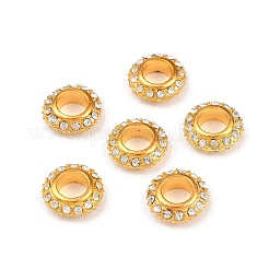 Grand trou alliage de zinc de grade A ouvrir cristal strass perles rondelle&nbsp;ALRI-O007-G01