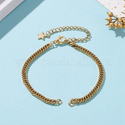 PVD-Vakuumbeschichtung 304 Edelstahl Diamantschliff Panzerketten Armbandherstellung&nbsp;AJEW-JB00878