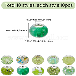 100pcs 10 Arten Harz europäische Perlen&nbsp;RPDL-SP0001-07