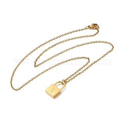 Collares colgantes de cadena rolo de acero inoxidable 304&nbsp;NJEW-S444-01G-14
