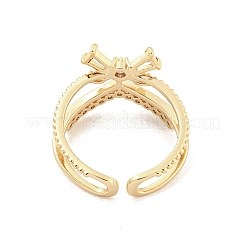 Micro cuivres ouvrent zircone cubique anneaux de manchette&nbsp;RJEW-I103-067G