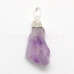 Prime gemma grezza pendenti ametista naturale&nbsp;G-M040-M04