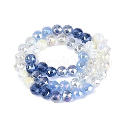 Stränge aus galvanisierter Jade-Imitation und undurchsichtigen sowie transparenten Glasperlen&nbsp;EGLA-Q135-8MM-A05