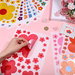 12 pieza de pegatinas de pared de PVC con estampado de flores de 12 estilos&nbsp;DIY-CA0007-69
