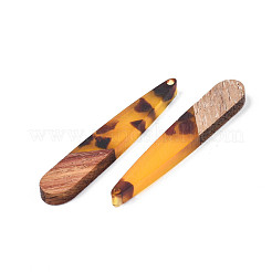Pendentifs en bois de résine et de noyer&nbsp;RESI-N025-018-C01
