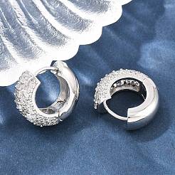 Messing Micro Pave klarer Zirkonia Creolenohrring&nbsp;EJEW-Z164-14P