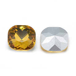 Cabujones de cristal con rhinestone&nbsp;RGLA-T032-10x10mm-22