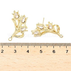 Messing Mikro pave klar Zirkonia Ohrstecker Zubehör&nbsp;KK-Z106-02G-09