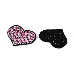 Herzförmiger Strass mit Stoffflicken&nbsp;PATC-T002-02C