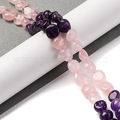 Natürliche Rosenquarz & Amethyst Perlenstränge&nbsp;G-L610-B16-01