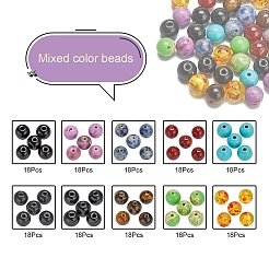 180pcs 7 perles de pierres précieuses naturelles et synthétiques&nbsp;G-YW0001-13