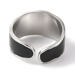 Anelli aperti in acciaio inossidabile 304 smaltati per donna&nbsp;RJEW-F166-37P-02