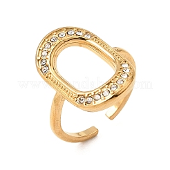 Anelli aperti con polsino in acciaio inossidabile 304 e strass per donna&nbsp;RB-CBA2039-01G-01