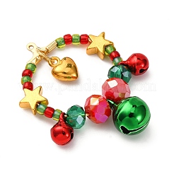 Pendentifs couronne de Noël en perles de verre&nbsp;PALLOY-MZ00782-02