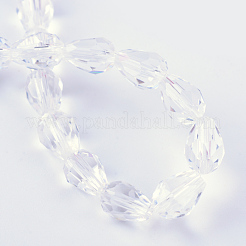 Fili di perline di vetro trasparente&nbsp;GLAA-R024-6x8mm-06