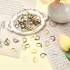 100 pièces de boucles d'oreilles à levier en laiton&nbsp;KK-YW0003-37AB