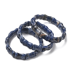 Stretch-Armbänder aus Bambus-Natursodalithperlen für Damen und Herren&nbsp;BJEW-K304-01E