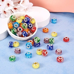 In den dunklen handgemachten leuchtenden Stil lampwork großes Loch europäischen Perlen leuchten&nbsp;LPDL-BT0001-01