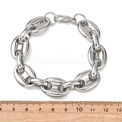 Bracelets en acier inoxydable 304 à maillons en forme de grains de café pour femmes et hommes&nbsp;LS-BJEW-F529-10B-P