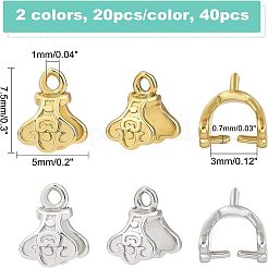 40 Stück 2 Farben Rack-Beschichtung Messing Eispickel Klemmbügel&nbsp;KK-FH0004-27
