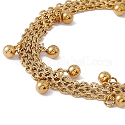 Bracciale con ciondolo a forma di sfera rotonda in acciaio inossidabile 316 con catene a maglie per donna&nbsp;BJEW-G655-03G