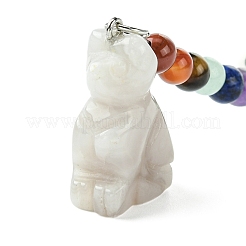 Porte-clés agate folle naturelle chat&nbsp;KEYC-F040-11D