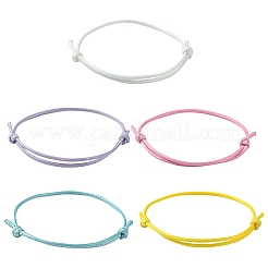 30 Stück 5 farblich verstellbare geflochtene Kordelarmbänder aus gewachstem Polyester&nbsp;BJEW-FZ00016