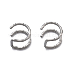 304 Edelstahl 2-reihiger Nasenring zum Anklipsen&nbsp;AJEW-A062-07P