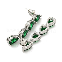 Boucles d'oreilles à clous en verre et laiton&nbsp;EJEW-H310-01P-01