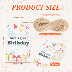 150 étiquette cadeau en papier « Joyeux anniversaire »&nbsp;CDIS-SP0001-21F