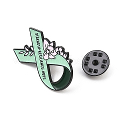 Stärke & Resilienz & Hoffnung Bewusstseinsband mit Blumen-Emaille-Pins&nbsp;JEWB-D306-02EB