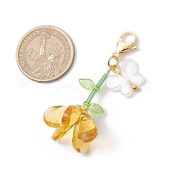 Set di decorazioni con pendenti a farfalla in acrilico e perline di vetro fatte a mano&nbsp;HJEW-MZ00259-01
