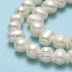 Fili di perle di perle d'acqua dolce coltivate naturali&nbsp;PEAR-F018-17C