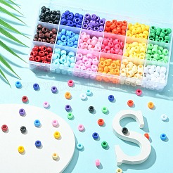 702 Stück 18 Farben undurchsichtige Kunststoffperlen&nbsp;KY-YW0001-41