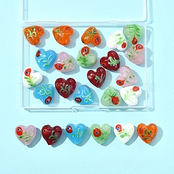 24 Stück 6 Farben handgemachte holprige Millefiori-Glasperlen&nbsp;LAMP-FS0001-39