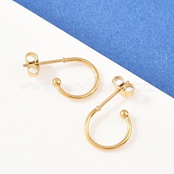 Pendientes de acero inoxidable 304 en forma de C&nbsp;X-EJEW-Z154-01G-01