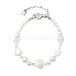 Braccialetti di perline di plastica imitazione abs per le donne&nbsp;BJEW-JB11872-02