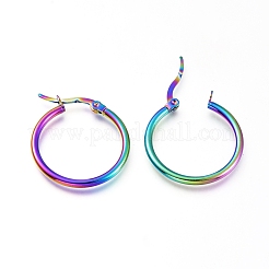 Boucles d'oreilles créoles en acier inoxydable 201&nbsp;EJEW-A052-20J-M
