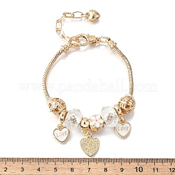 Charm-Armbänder aus Emaille-Legierung und europäischen Perlen&nbsp;BJEW-F495-03G