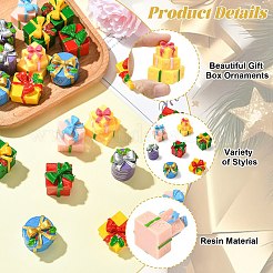 21 boîte cadeau de Noël en résine&nbsp;AJEW-CJ0001-81