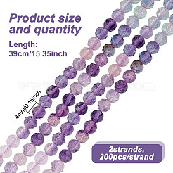 2 Strang natürliche Fluoritperlenstränge&nbsp;G-GO0001-60