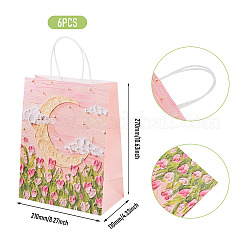 6 sac cadeau en papier imprimé de fleurs&nbsp;ABAG-TADJ0001-08A