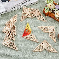 Applique onlay sculpté en bois de caoutchouc&nbsp;AJEW-WH0165-97