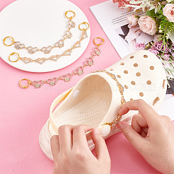 Coeur avec chaîne de décoration de chaussure de lien de strass d'alliage de papillon / infini&nbsp;FIND-AB00008