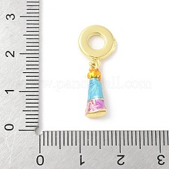Messing Emaille Jungfrau europäischen Anhänger Charms&nbsp;KK-Z101-03G-02