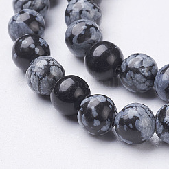 Naturschneeflocke Obsidian Perlen Stränge&nbsp;X-GSR6mmC009